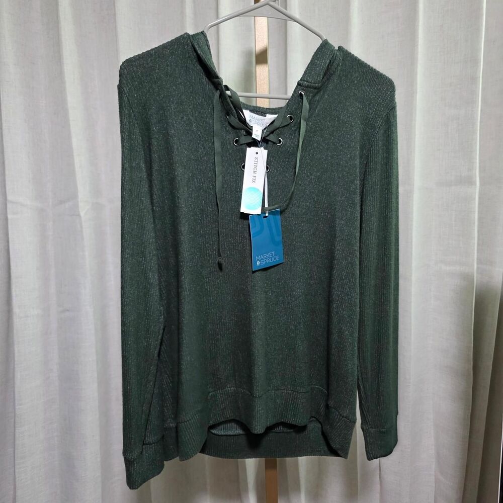 Market Women's Green and Grey Hoodie